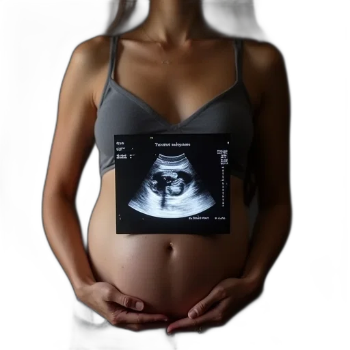 photorealistic, pregnant, woman, ultrasound transparent PNG cut-out