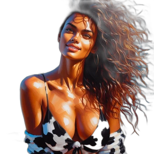 dress, photorealistic, oil painting, fantasy art transparent PNG cut-out