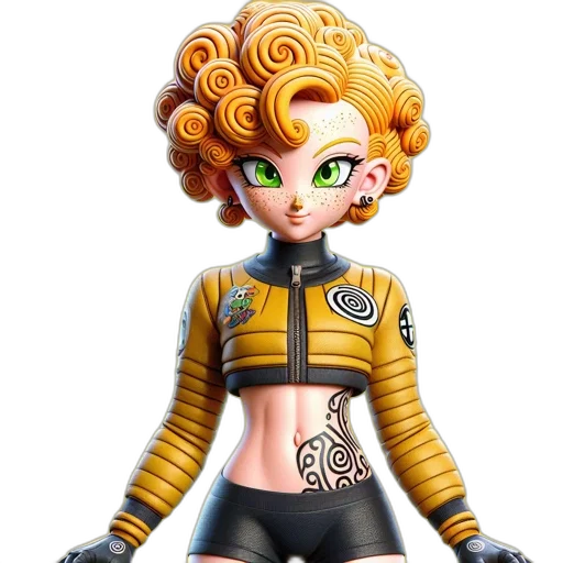 hair, concept art, 3d render, cartoon transparent PNG cut-out