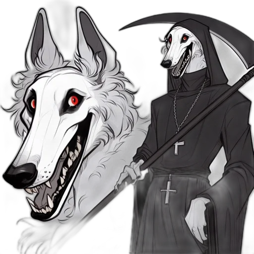 mask, staff, creature, jacket transparent PNG cut-out