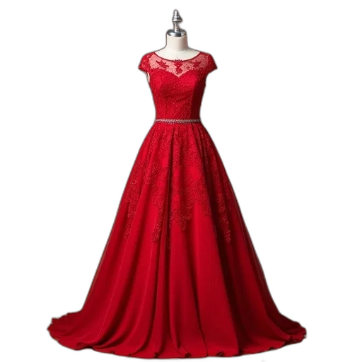 dress, crown, jewelry, red transparent PNG cut-out