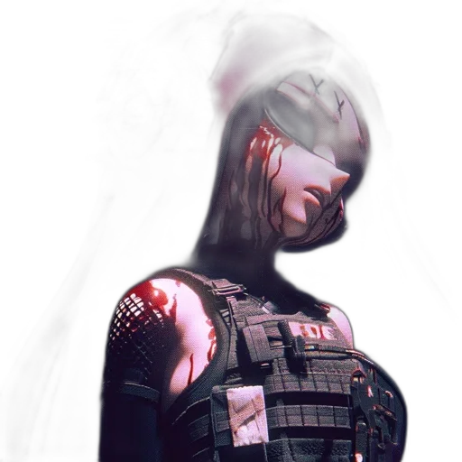 robot, face, mask, jacket transparent PNG cut-out