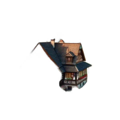 building, furniture, umbrella, 3d render transparent PNG cut-out