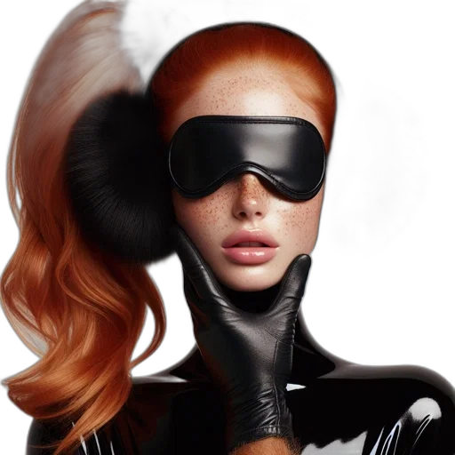 mask, hair, face, photorealistic transparent PNG cut-out