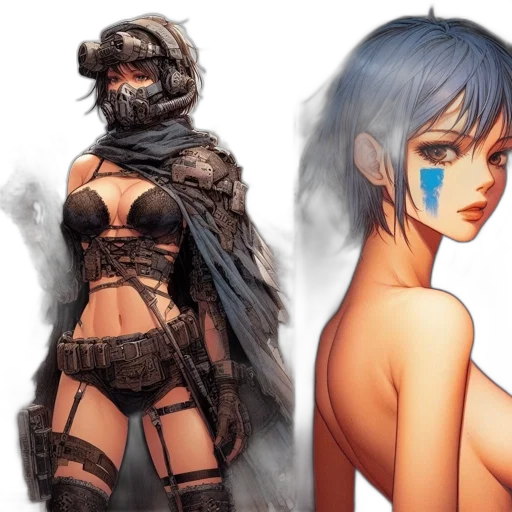 concept art, fantasy art, cyberpunk, comic book art transparent PNG cut-out