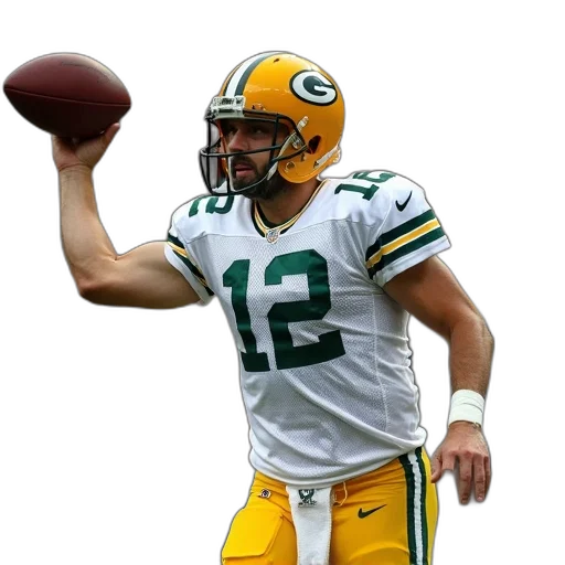 close, aaron, rodgers, during transparent PNG cut-out