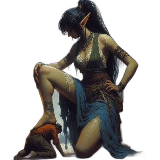 dress, fantasy art, concept art, comic book art transparent PNG cut-out