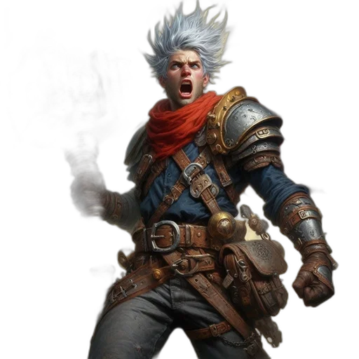staff, sword, face, jacket transparent PNG cut-out