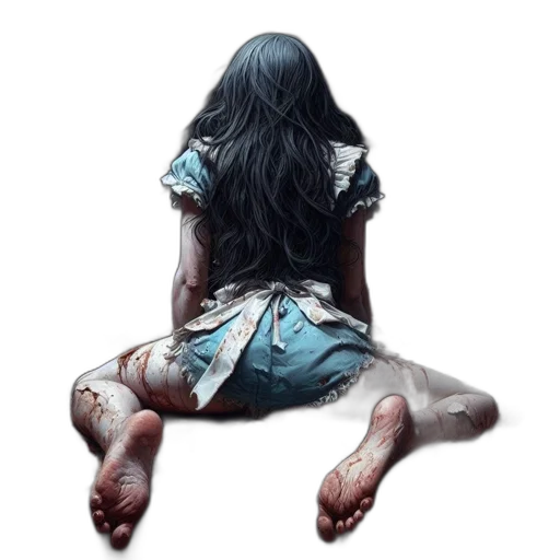 dress, creature, hair, mask transparent PNG cut-out