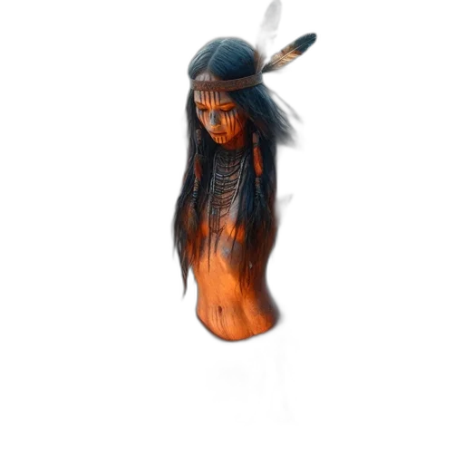 hair, mask, creature, staff transparent PNG cut-out