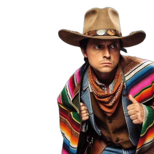 jacket, hat, photorealistic, comic book art transparent PNG cut-out