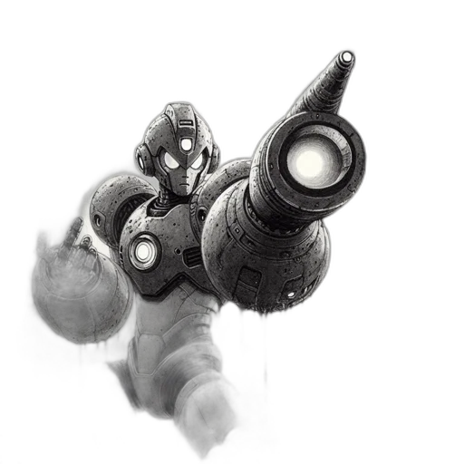 robot, weapon, staff, sword transparent PNG cut-out