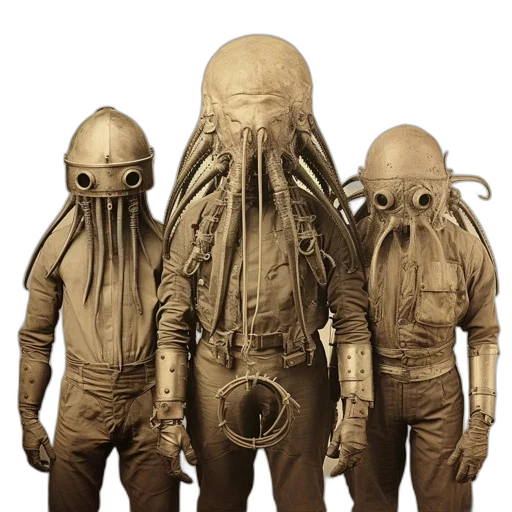 mask, creature, concept art, 3d render transparent PNG cut-out