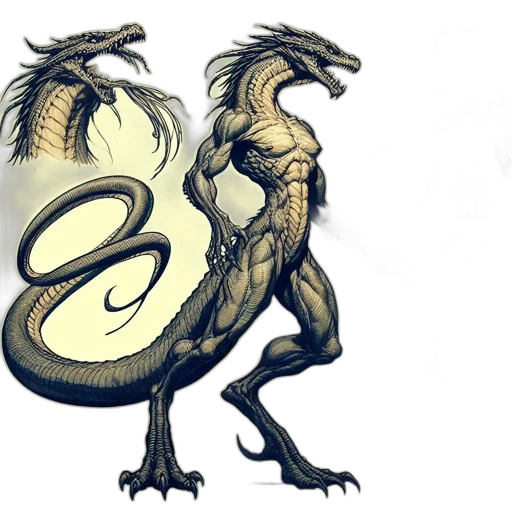 dragon, creature, animal, staff transparent PNG cut-out