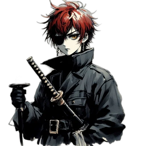 staff, weapon, sword, jacket transparent PNG cut-out