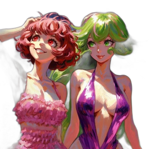 dress, vaporwave, concept art, pixel art transparent PNG cut-out