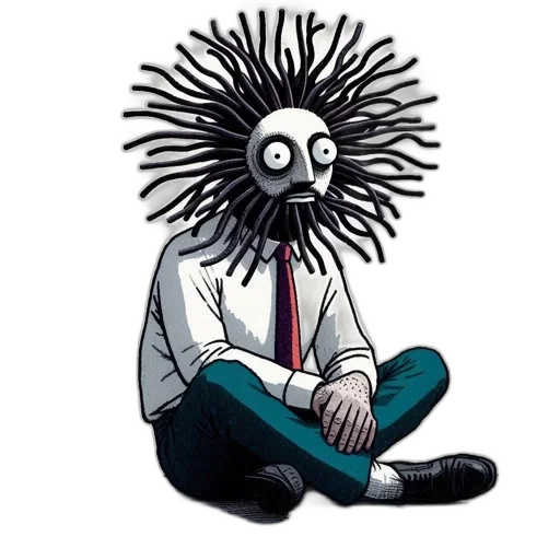 mask, staff, hair, creature transparent PNG cut-out