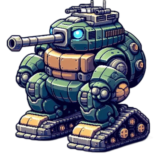 robot, weapon, animal, pixel art transparent PNG cut-out