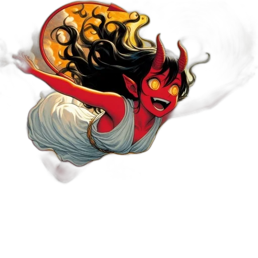dragon, mask, staff, hair transparent PNG cut-out