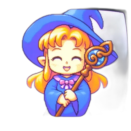 hat, crown, staff, pixel art transparent PNG cut-out