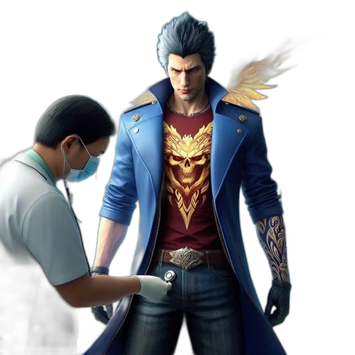 jacket, concept art, blue, inside transparent PNG cut-out