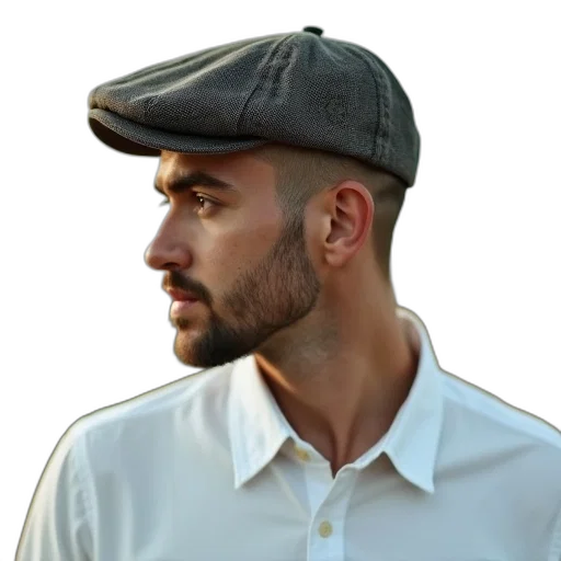 hat, jacket, face, staff transparent PNG cut-out