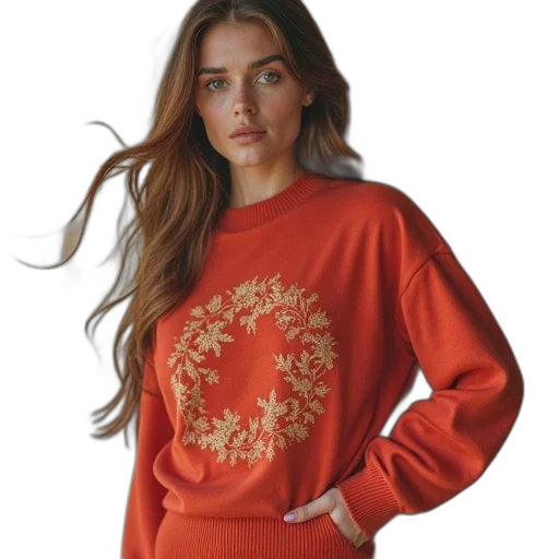 dress, jacket, red, golden transparent PNG cut-out