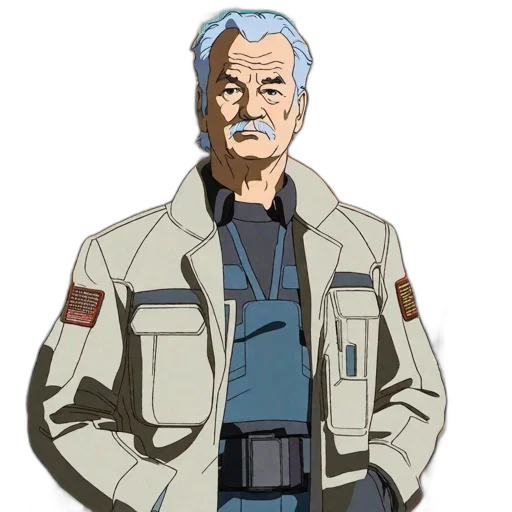 jacket, staff, face, weapon transparent PNG cut-out