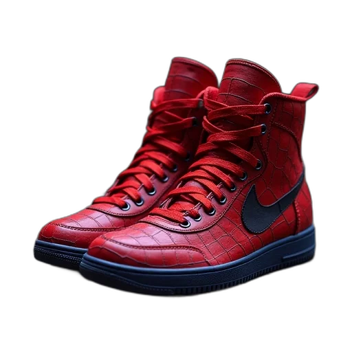 shoes, 3d render, red, photo transparent PNG cut-out