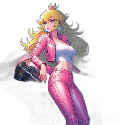 jacket, weapon, concept art, vaporwave transparent PNG cut-out
