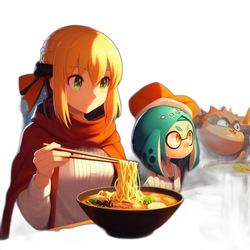 food, concept art, anime, 3d render transparent PNG cut-out