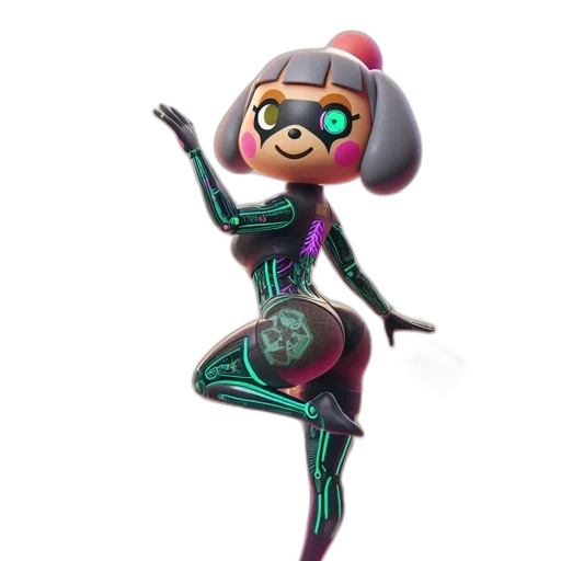 robot, dress, weapon, staff transparent PNG cut-out