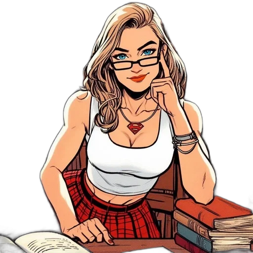 dress, staff, comic book art, cartoon transparent PNG cut-out