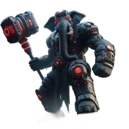 robot, weapon, staff, creature transparent PNG cut-out