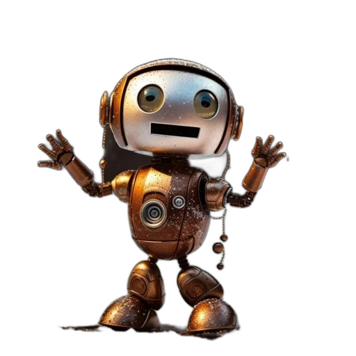 robot, 3d render, concept art, pixel art transparent PNG cut-out