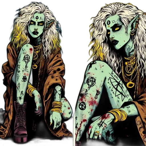 comic book art, concept art, fantasy art, cyberpunk transparent PNG cut-out