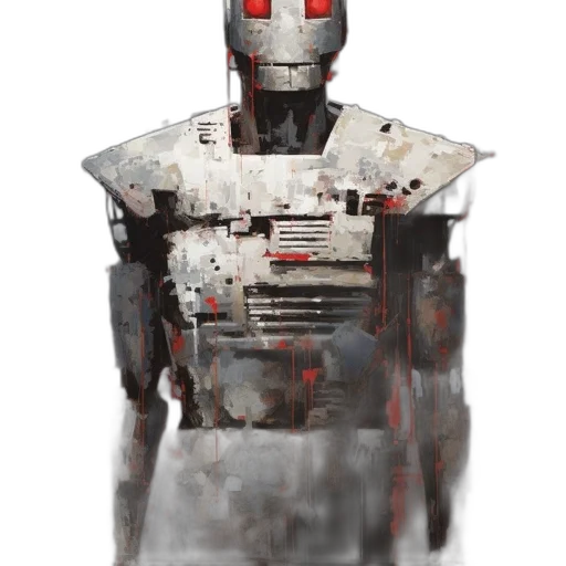 robot, face, concept art, 3d render transparent PNG cut-out