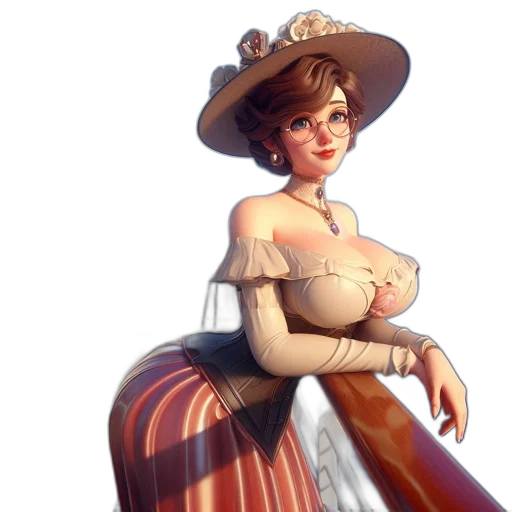 dress, hat, staff, crown transparent PNG cut-out