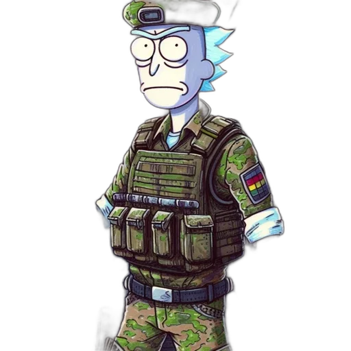 jacket, staff, weapon, robot transparent PNG cut-out