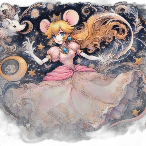 dress, fantasy art, concept art, watercolor transparent PNG cut-out