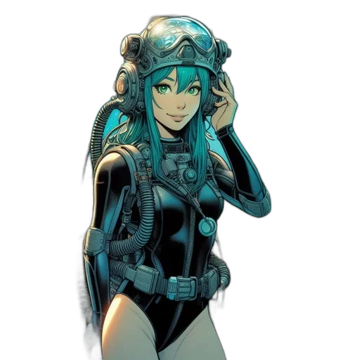 robot, comic book art, concept art, cyberpunk transparent PNG cut-out
