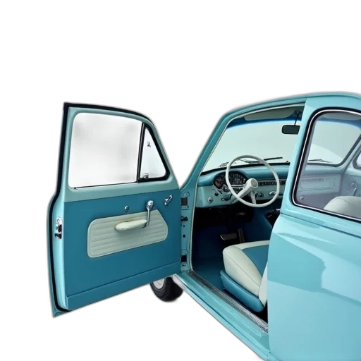 car, 3d render, photorealistic, blue transparent PNG cut-out