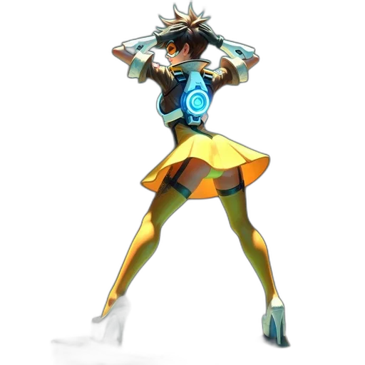 dress, robot, staff, concept art transparent PNG cut-out