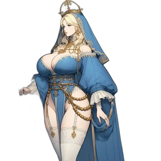 dress, staff, concept art, fantasy art transparent PNG cut-out