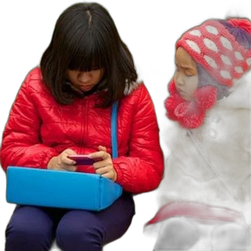 3d render, two, children, vibrant transparent PNG cut-out