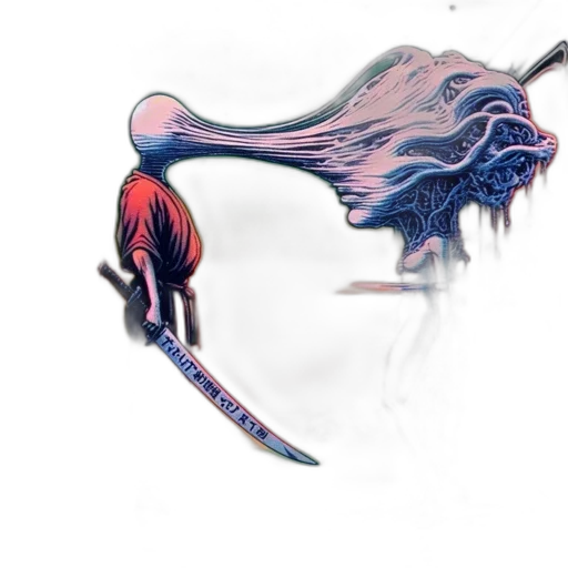 sword, weapon, dragon, hair transparent PNG cut-out