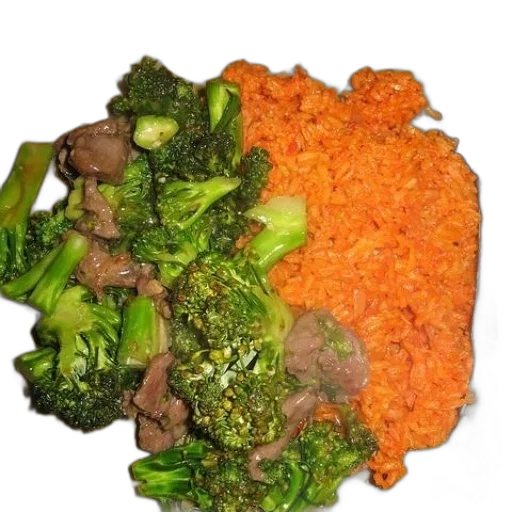food, plate, broccoli, rice transparent PNG cut-out