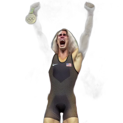 concept art, cartoon, photorealistic, triumphant transparent PNG cut-out