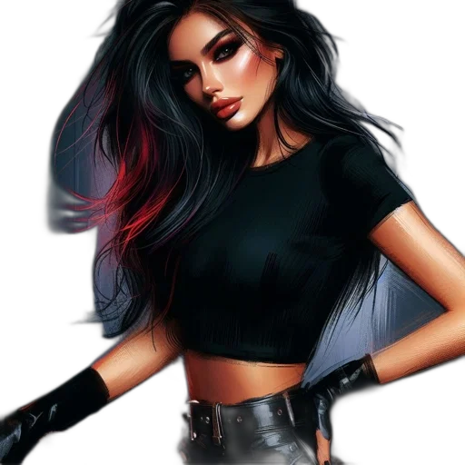 hair, fantasy art, comic book art, concept art transparent PNG cut-out