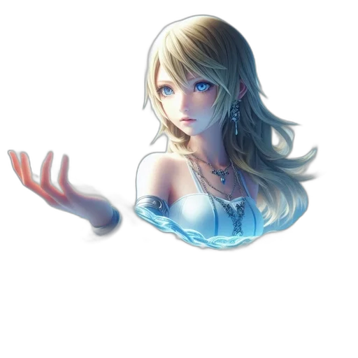 dress, staff, face, jewelry transparent PNG cut-out
